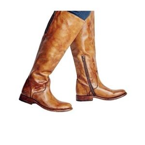 BED STU Tess Tan Leather Tall Riding Boots BedStu Size 7